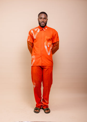 Casj Orange Heart Pants