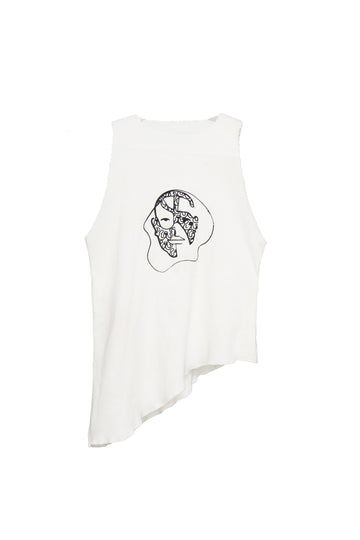 Casj Sleeveless Asymmetric Face Vest