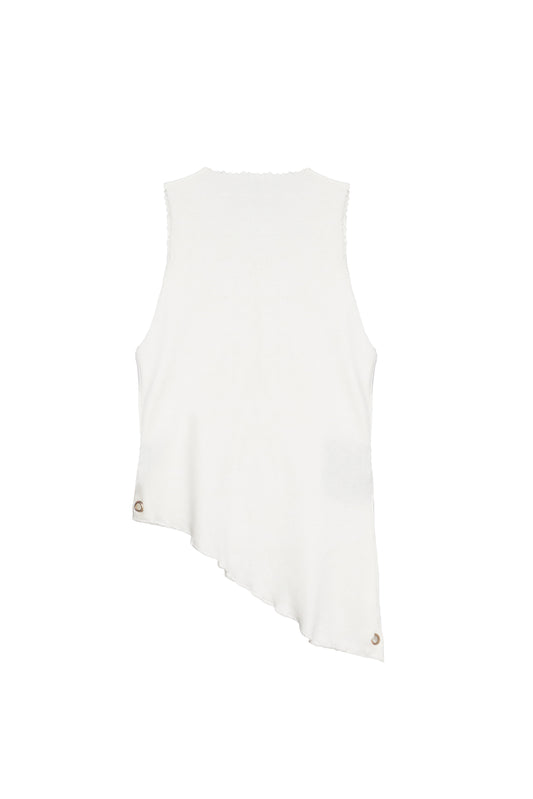 Casj Sleeveless Asymmetric Face Vest