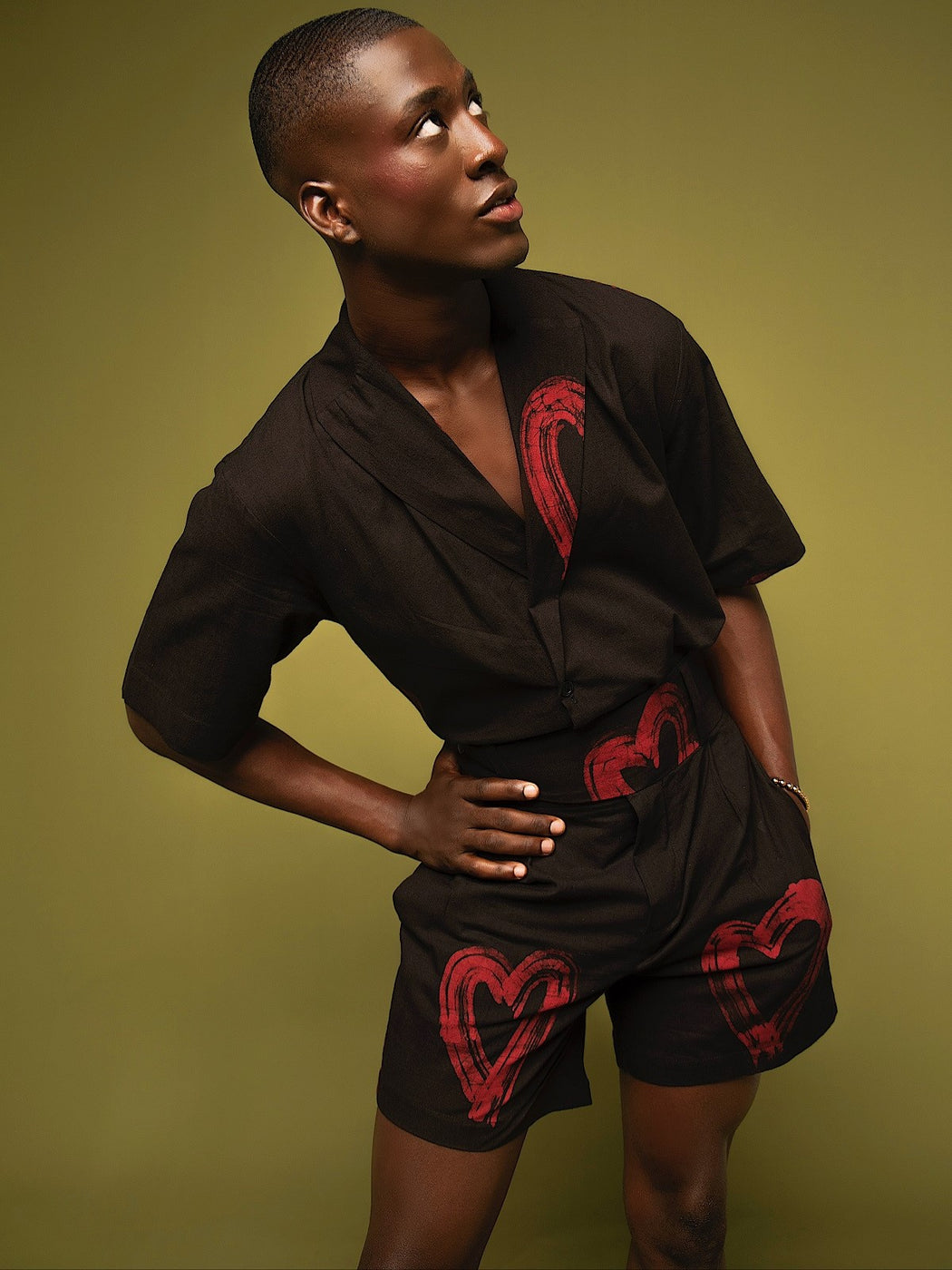 Casj Red Heart Adire Shirt